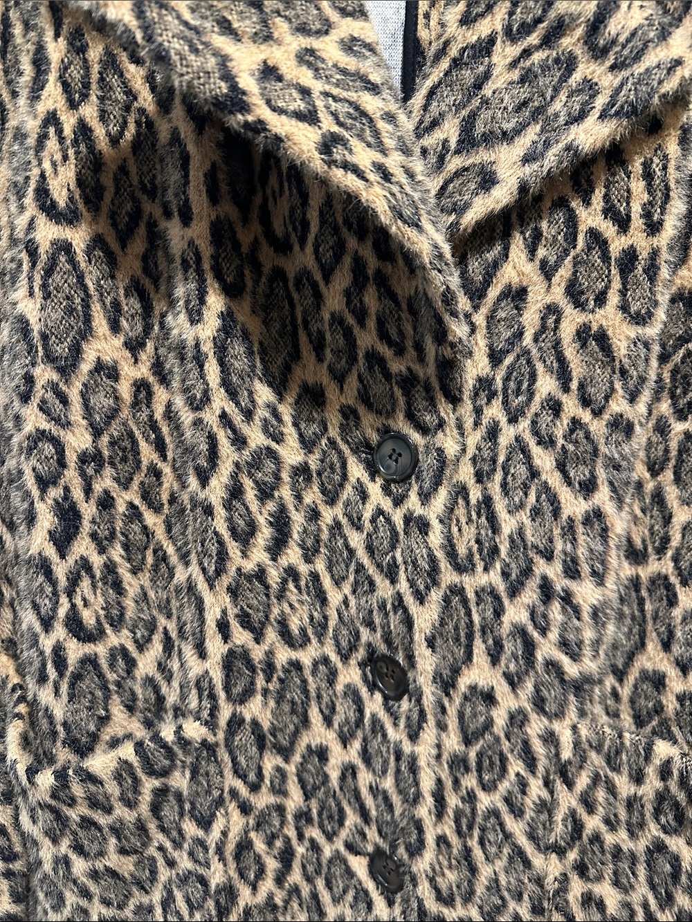 Avec Les Filles Leopard Print Teddy Coat in Tan and Black - Picture 3 of 4